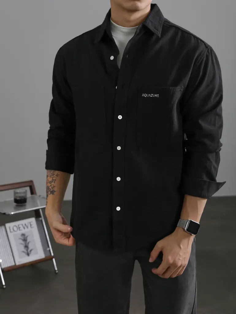 Aquazure Button-Up Casual Shirt - Dark Style