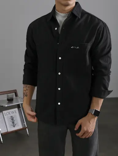 Aquazure Button-Up Casual Shirt - Dark Style