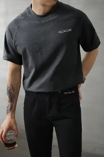 Plain Cotton T-Shirt with Aquazure Logo - Everyday Comfort 